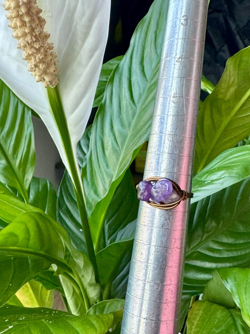 ✨AMETHYST | Wire Wrapped Gemstone Ring in Bronze Copper